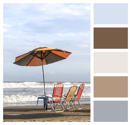 Beach Chairs Umbrella Image