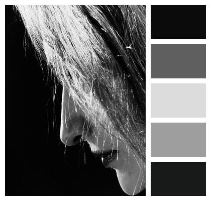 Black And White Portrait Beautiful Woman Image