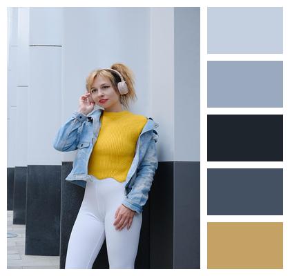 Street Jean Jacket Ponytail Hairstyle Fashion Image