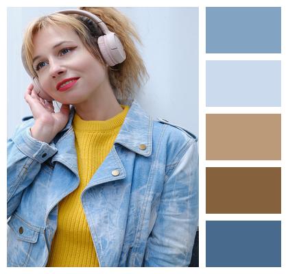 Ponytail Hairstyle Jean Jacket Street Columns Image