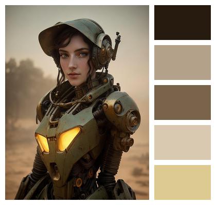 Woman Fembot Mechanical Character Portrait Image