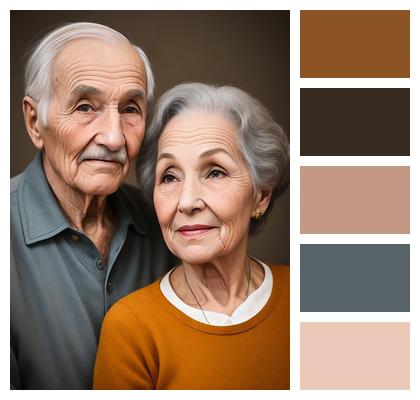 Seniors Character Portrait Old Couple Relationship Image