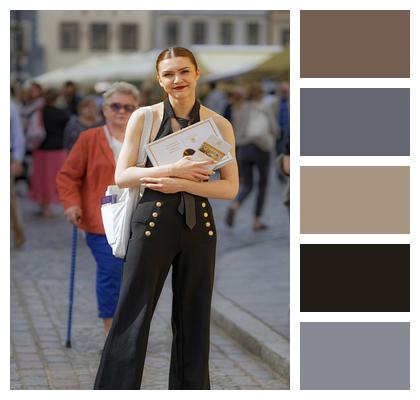 Pretty Old Town Lifestyle People Image