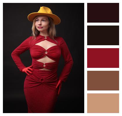 Portrait Red Dress Dress Style Image