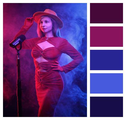 Woman Sheath Dress Scene Spotlights Image
