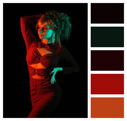 Woman Red Dress Model Fashion Image