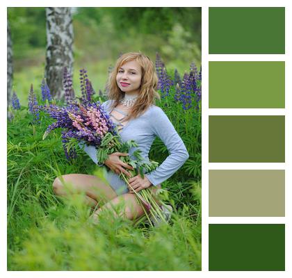 Model Bouquet Woman Image