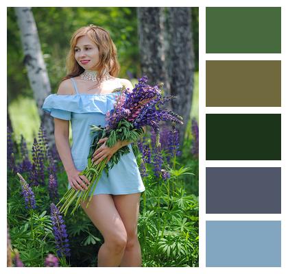 Woman Model Bouquet Image