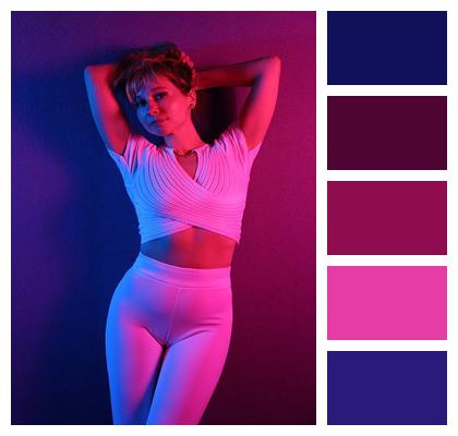 Figure Young Woman Pose White Leggings Image