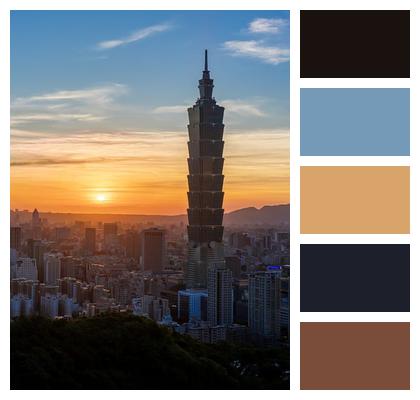 Taipei Sunset Taiwan Image