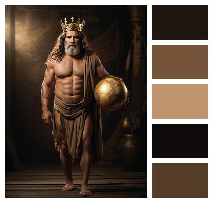 Athlete Man God Globe Image