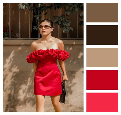 Red Skirt Beautiful Beautiful Girl Model Image