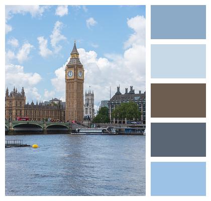 Cultural Icon Big Ben Tower Westminster Bridge Ancient Architecture Image