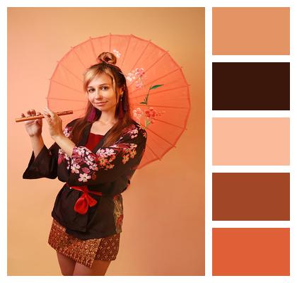 Woman Cosplay Umbrella Portrait Image