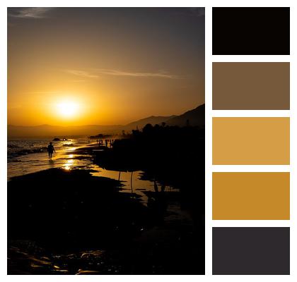 Sunset Beach Ocean Image