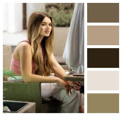 Relaxation Girl Table Young People Image