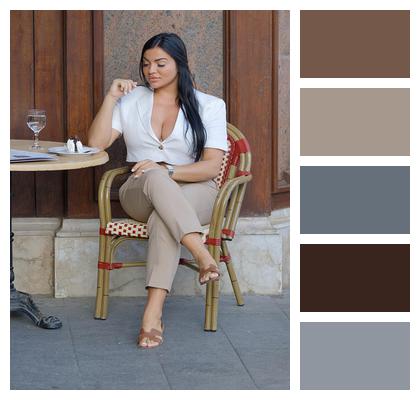 Table Terrace Girl Cake Image
