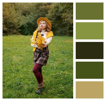 Autumn Look Hat Portrait Yellow Image