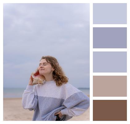 Lady Beautiful Beach Shell Image