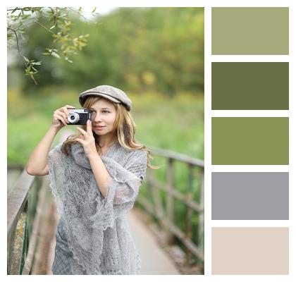 Fashion Downy Shawl Portrait Take Pictures Image