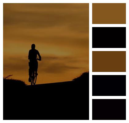 Outdoors Cyclist Sunset Image