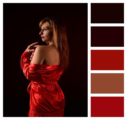Woman Satin Robe Shoulder Robe Image