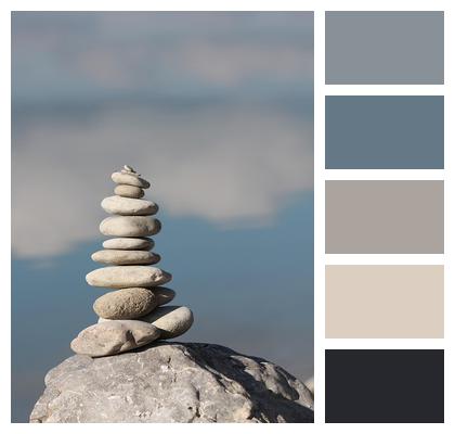 Stone Tower Lake Forggensee Zen Stones Image