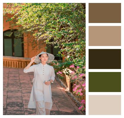 Vietnam National Dress Ao Dai Woman Model Image