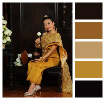 Portrait Beauty Asian Traditional Costume Image