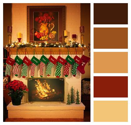 Fireplace Christmas Stockings Image