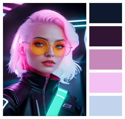 Short Hair Model Blonde Hair Glasses Image