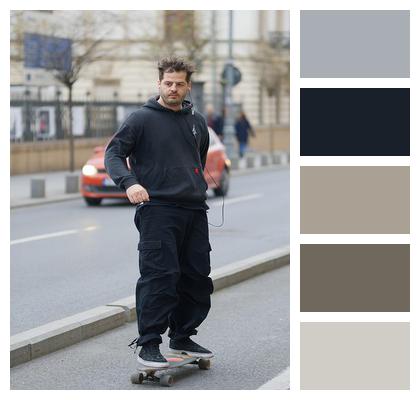 Urban Skateboard Rolls Lifestyle Image