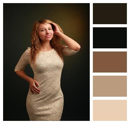 Golden Dress Beautiful Average Age Fashion Image