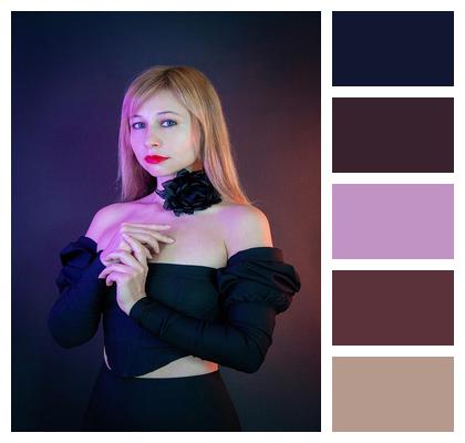 Rose Fantasy Black Rose Portrait Image