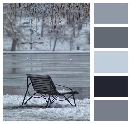 River Winter Bench Image