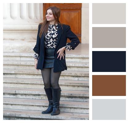 Outdoors Woman Building Stairs Image