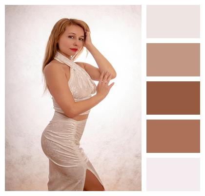 Slender Style White Dress Pose Image