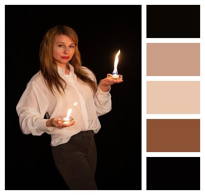 Divination Portrait Girl With Fire Fakir Image