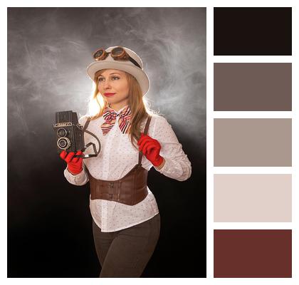 Cosplayer Photographer Cylinder Model Image