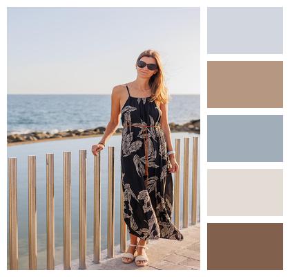 Woman Sunglasses Beach Ocean Image