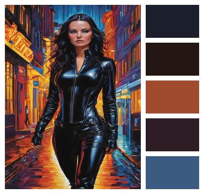 City Attractive Leather Ai Generated Image