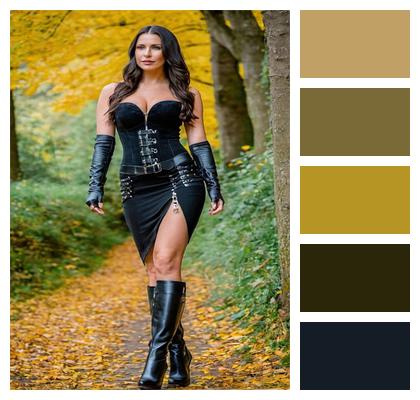 Ai Generated Fashion Leather Woman Image