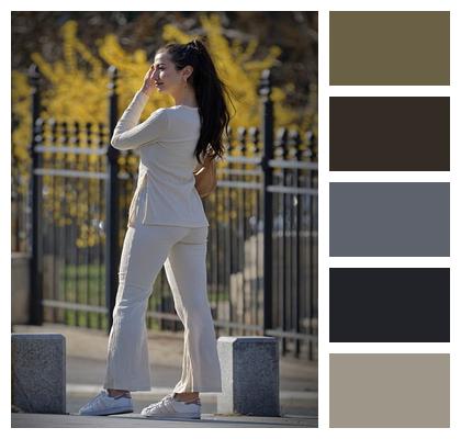 Fence Costumes Girl Posing Image