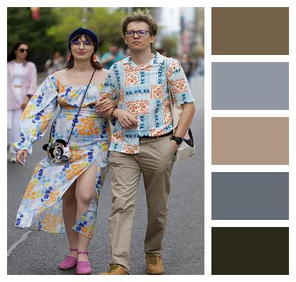 Promenade Together Young Walking Image