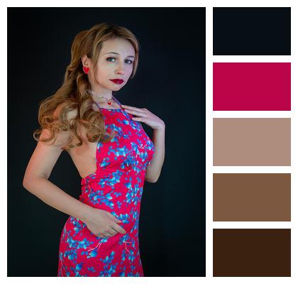 Bright Colors Pose Hairstyle Curls Image