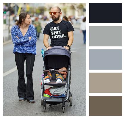 Stroller Walking Family Lifestyle Image