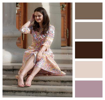 Happy Dress Posing Woman Image