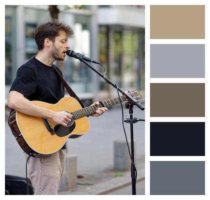 Tourist Attraction Outdoors Guitar Boy Image