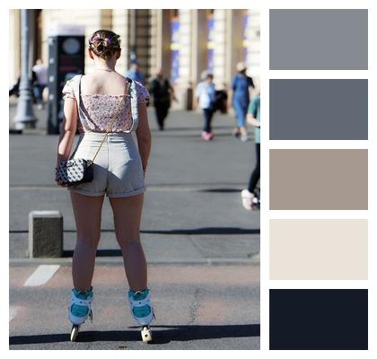 Urban Rollerblading Sports Lifestyle Image