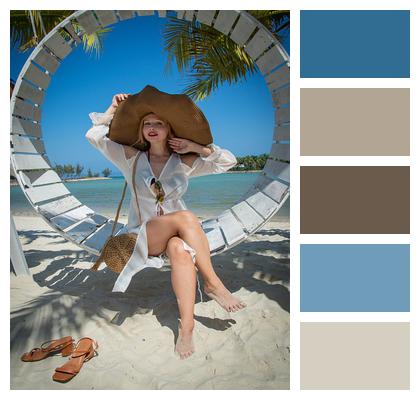 Swing Dress Woman Beach Image